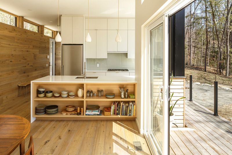 A woodland cottage on the edge of a cliff kitchen