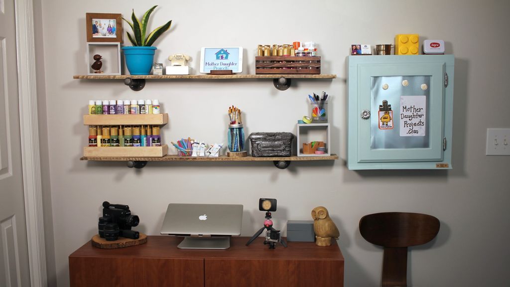 Above working area shelves