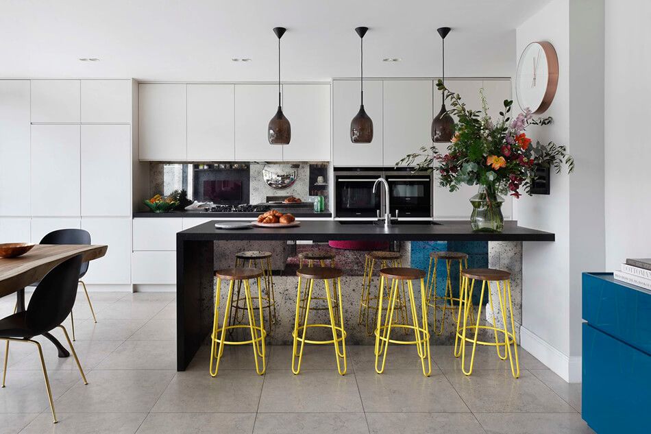 Accent bar stools in lime