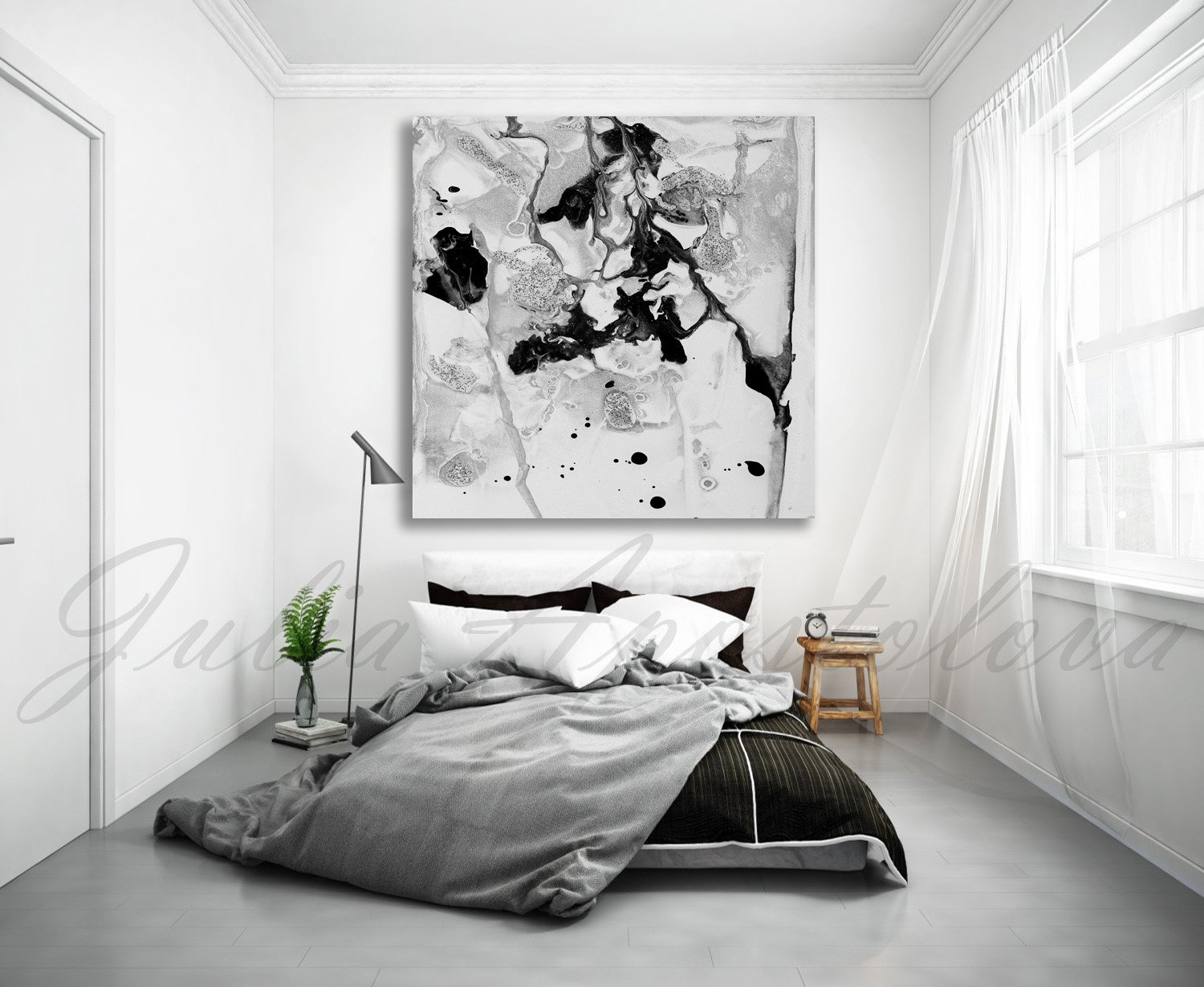 Add Abstract Black and White Art