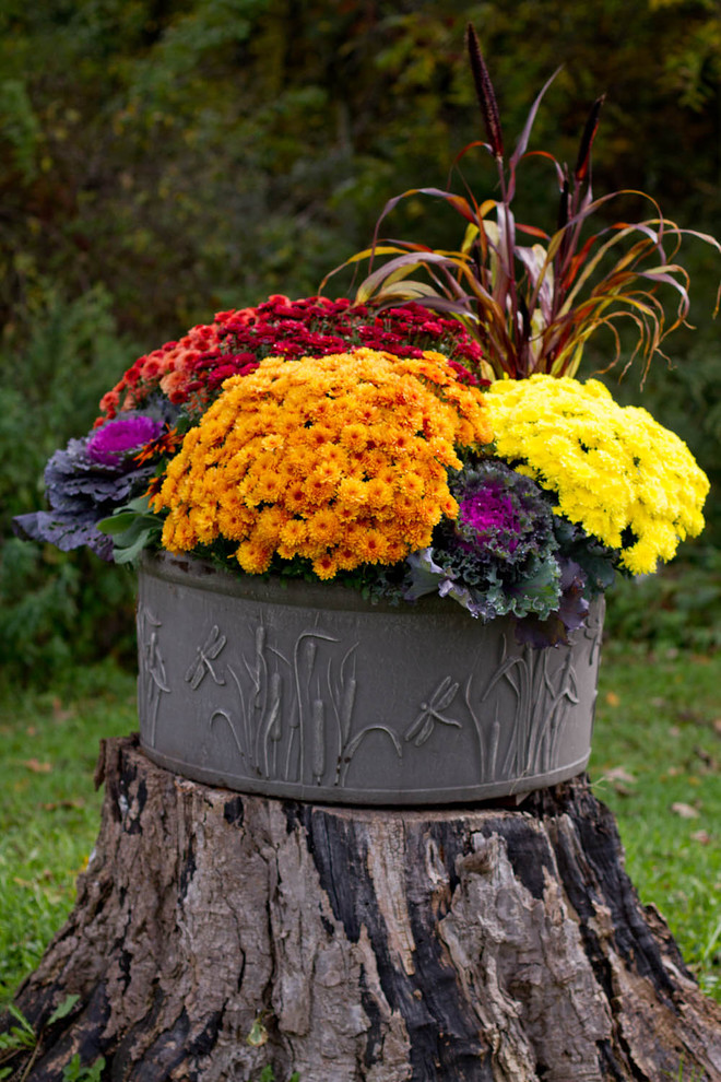Add Pots of Fall Flowers