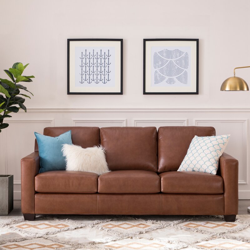 Birch Lane™ Adda 83.5" Wide Leather Square Arm Sofa