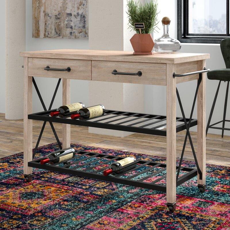 Adelbert 2 Drawer Kitchen Island