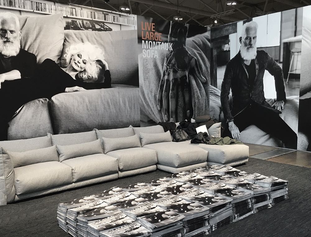 Montauk Sofa showed their massive -- and massively comfortable -- Alex Sofa at IDS Toronto. In fact, there were always so many people sitting on it that we had a hard time getting a good shot of it during the show. Now this is what we call a big comfy sofa!