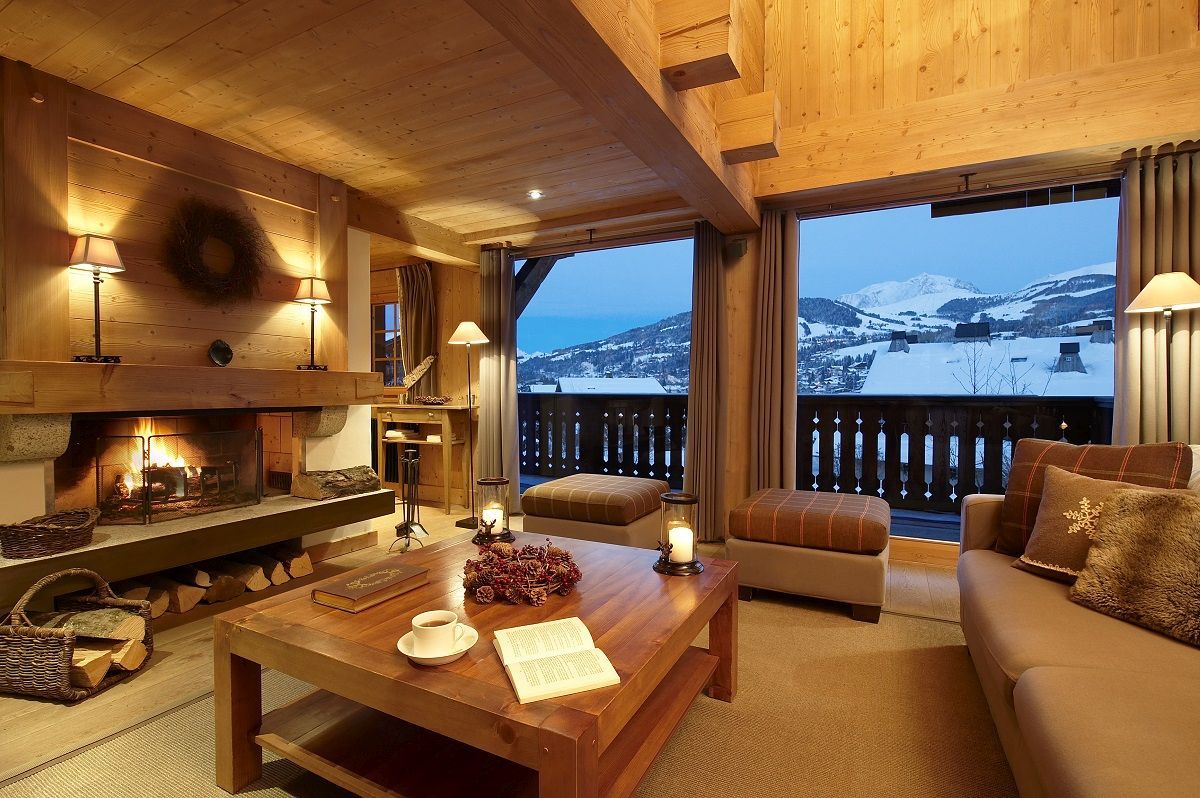 Alpaga - Megeve, France Living Room Fireplace Design