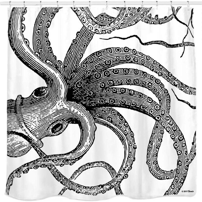 shower curtain An Abstract Octopus Shower Curtain