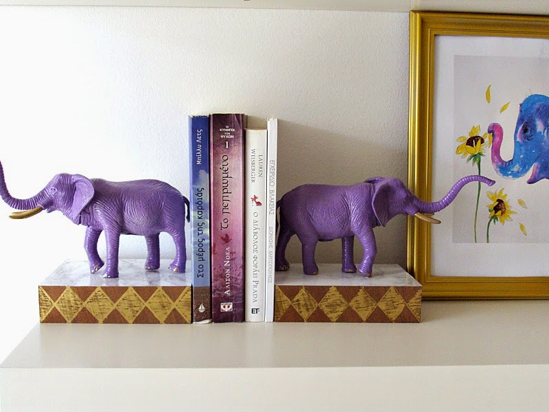 Animal shaped bookends - elephant