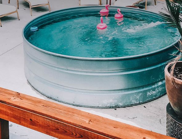 Another stock tank backyard pool