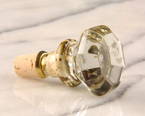 Antique Crystal Door Knob Wine Stopper