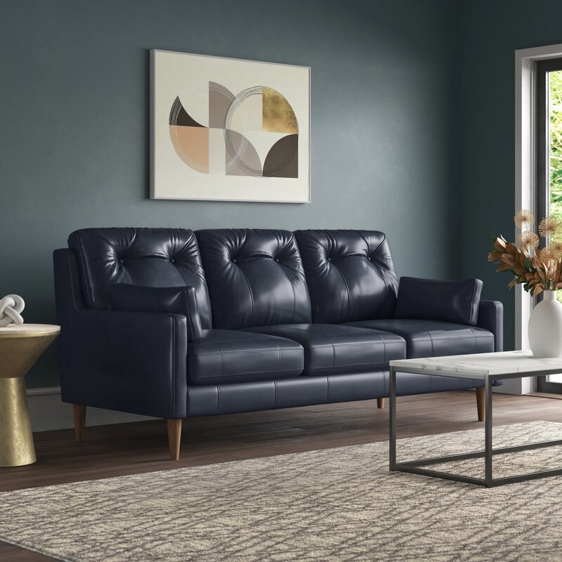 Antone Genuine Leather Square Arm Sofa