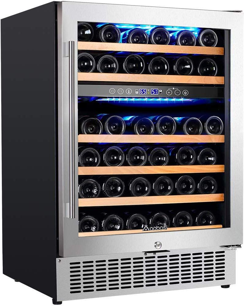 Aobosi 24 Inch Dual Zone Wine Cooler