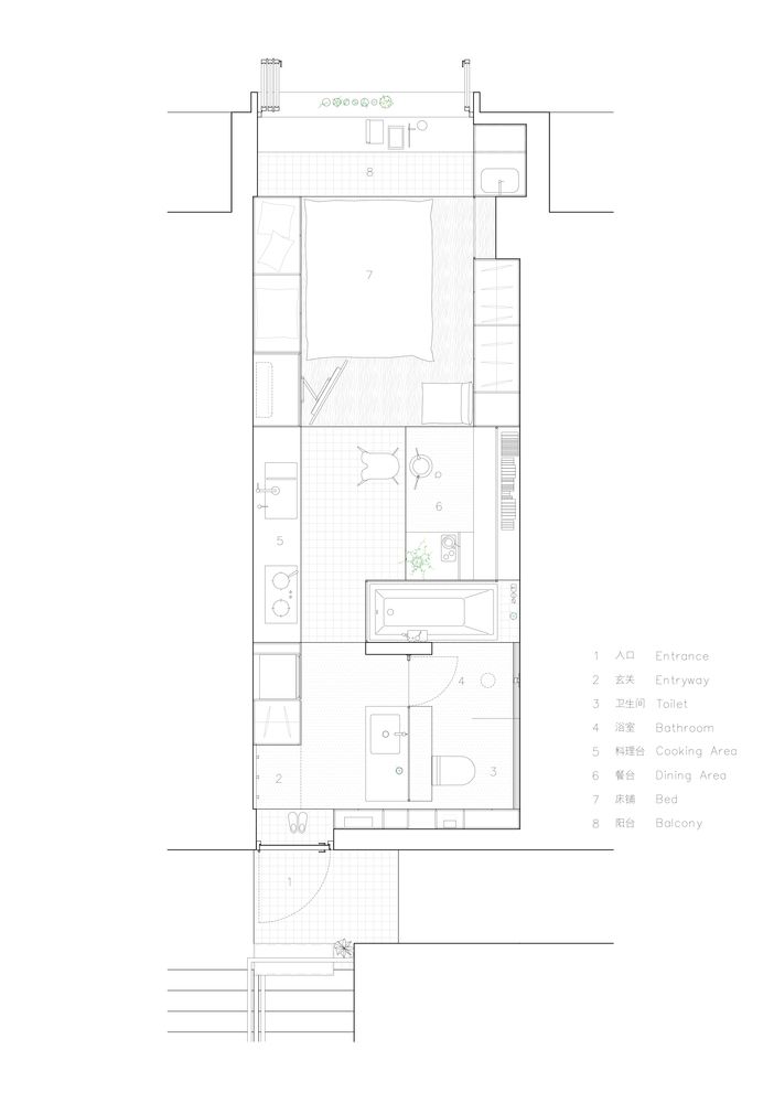 Apartment 37 design Atelier Mearc blue print plan