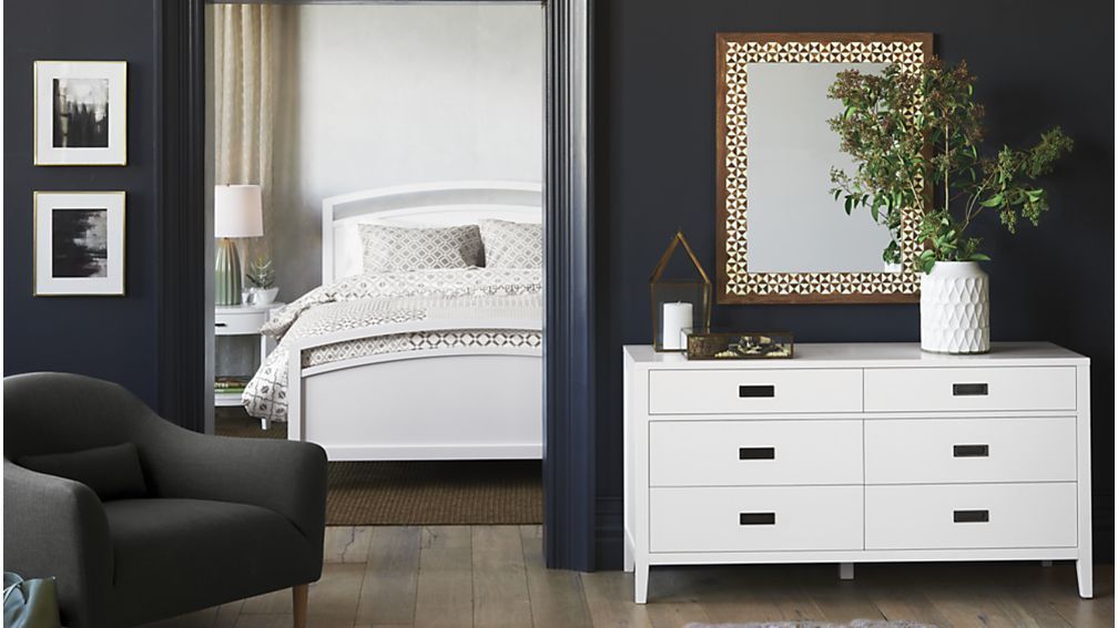 Arch White 6-Drawer Dresser