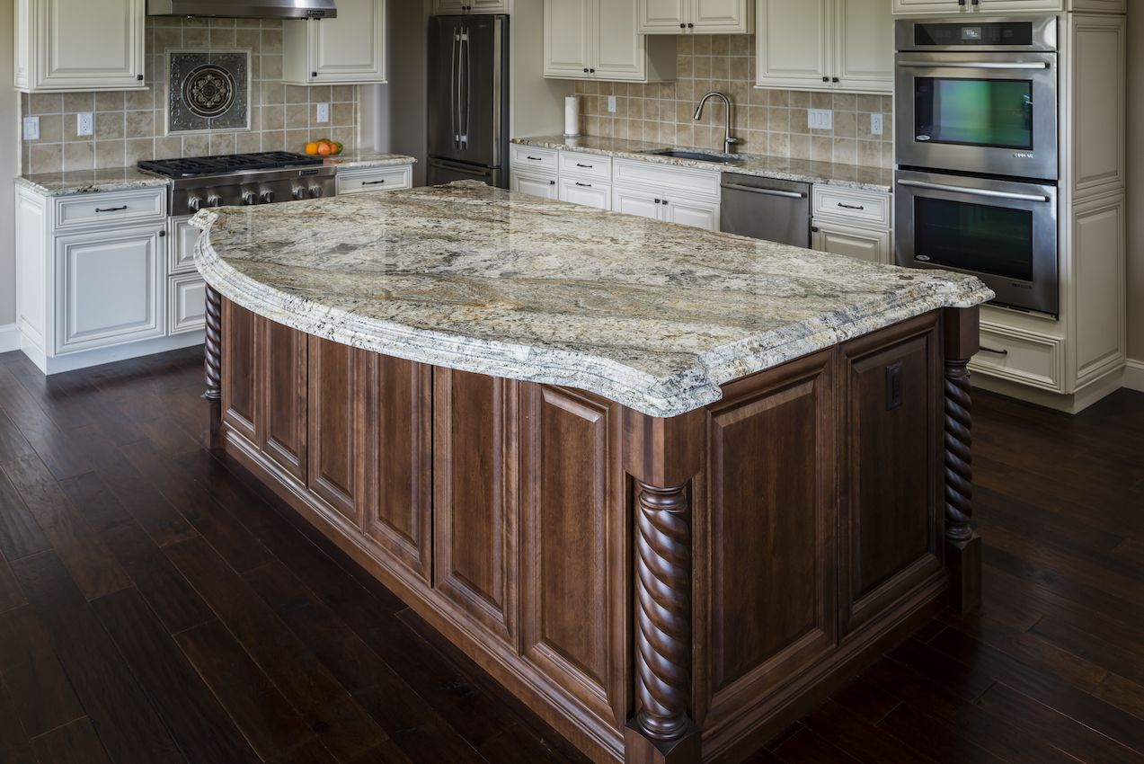 Arch granite countertop for island