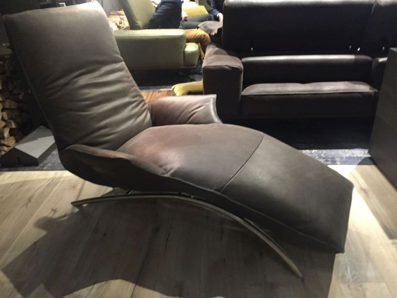 Armchair daybed in leather for living room