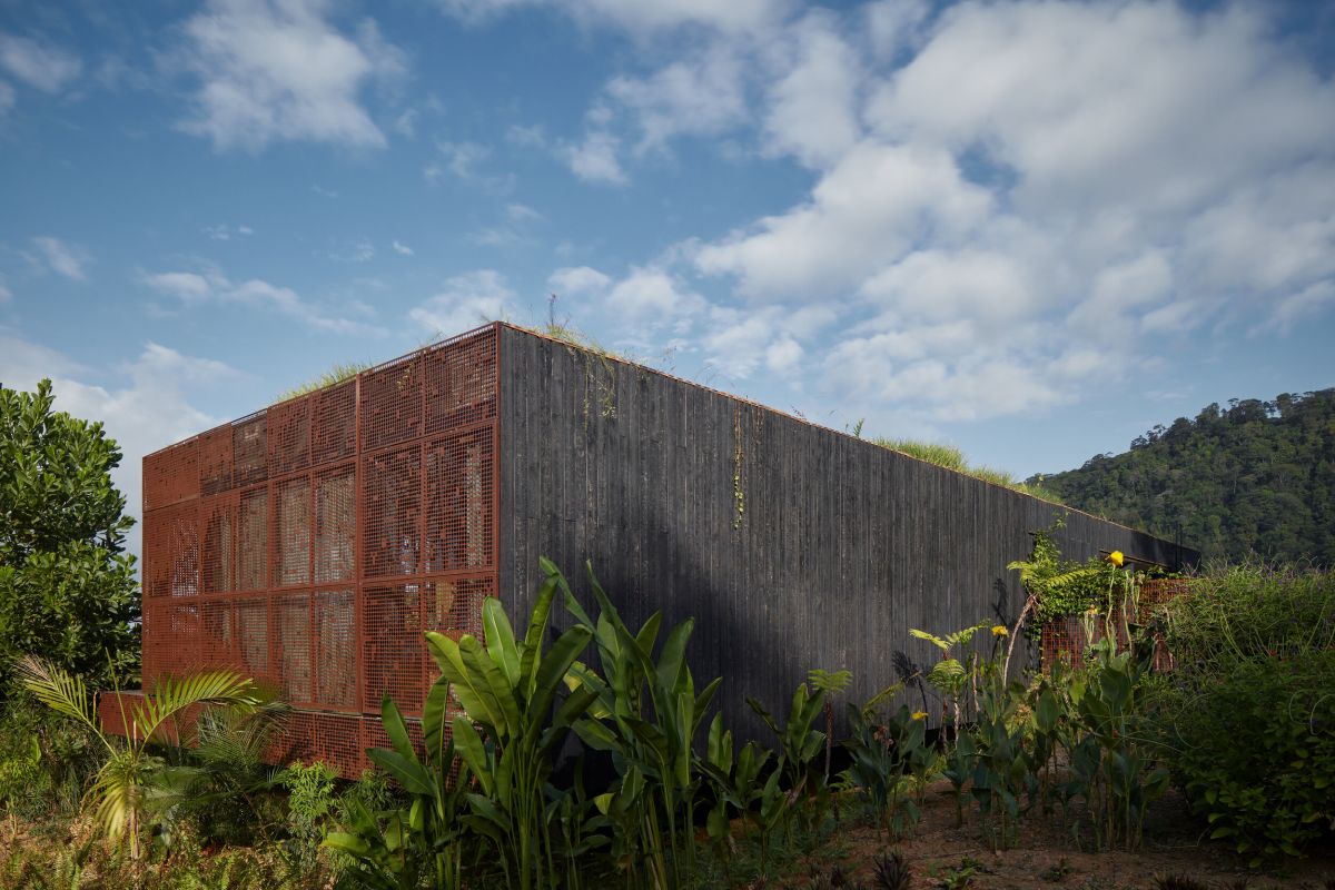 Atelier Costa Rica house with Green Roof by Formafatal perforated