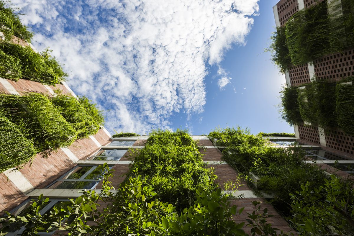 Atlas Hotel Hoian from Vo Trong Nghia Architects with Vertical Gardens on Facade View