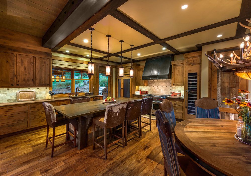 Austin Cabin Walton Architecture dining kitchen