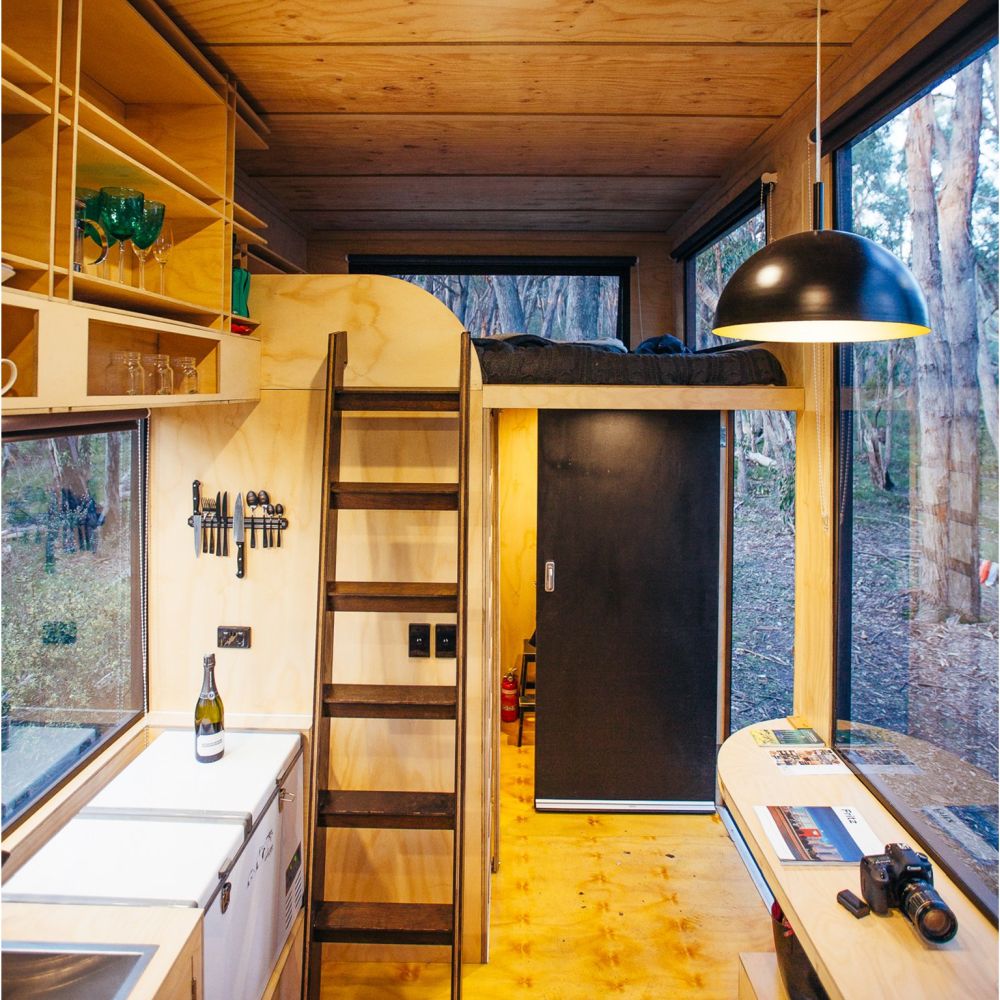 Australia Off grid tiny cabin Interior