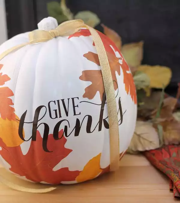 Autumn decoupage pumpkin