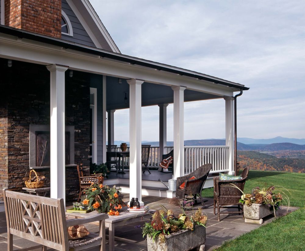 Back porch design decorated