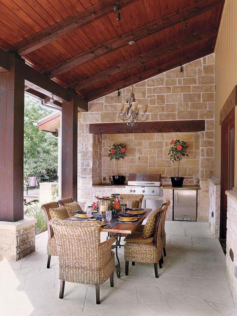 Back porch outdoor kitchen