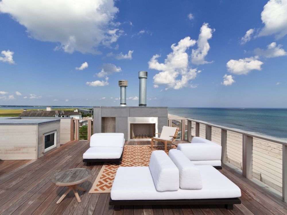 Backyard deck rooftop Dune Road Beach House