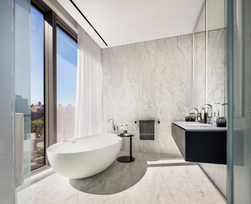 The master bathroom is luxurious in its minimalism.