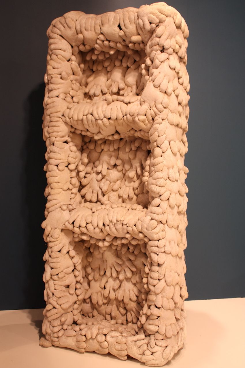 This unusual piece was part of the Barbara Mathes Gallery's exhibit called "Uncanny Objects. "By using repetition, unconventional materials and by conjuring imagined worlds, these artists make known objects strange and bring intimacy to the unfamiliar," explains the gallery's description.