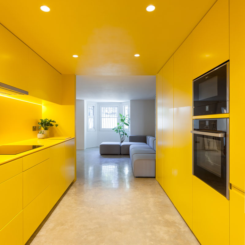 Basement Yellow Kitchen