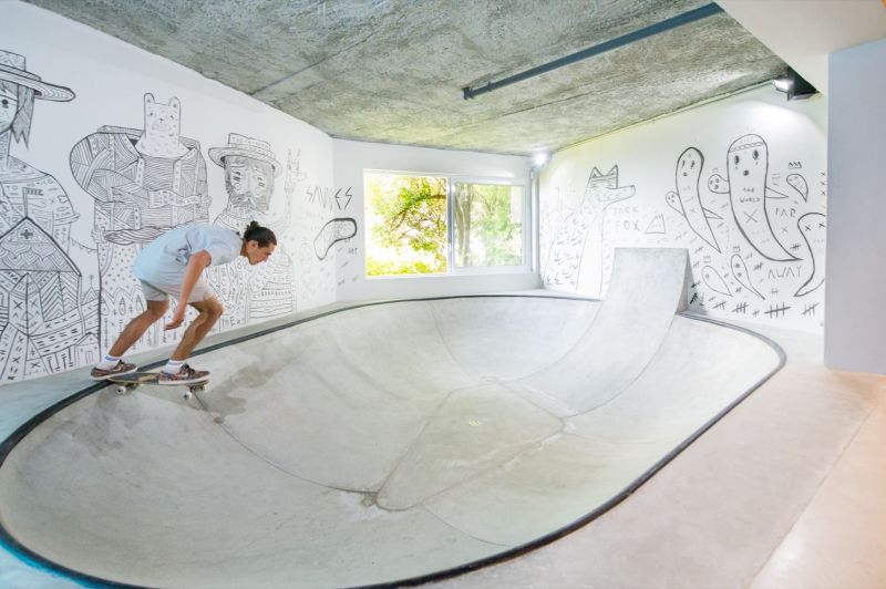 Basement man cave Designed by Inhouse Architects skate