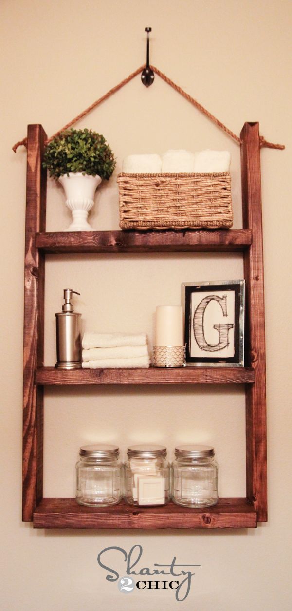 Bathrom hanging wall shelf