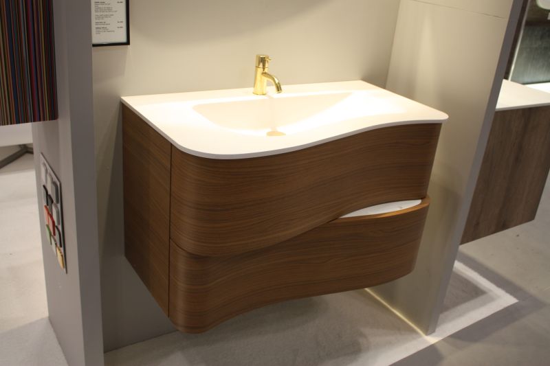 Bathroom paired with wood finish
