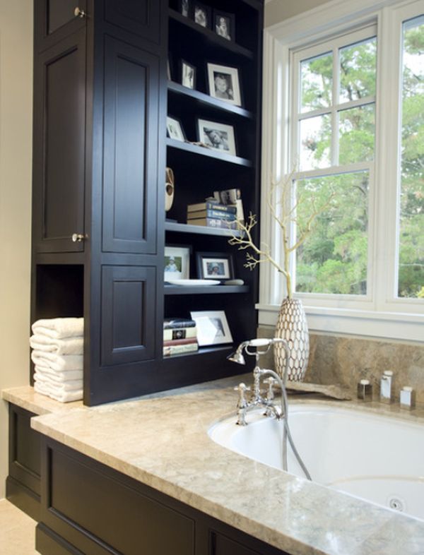 Bathroom vertical storage