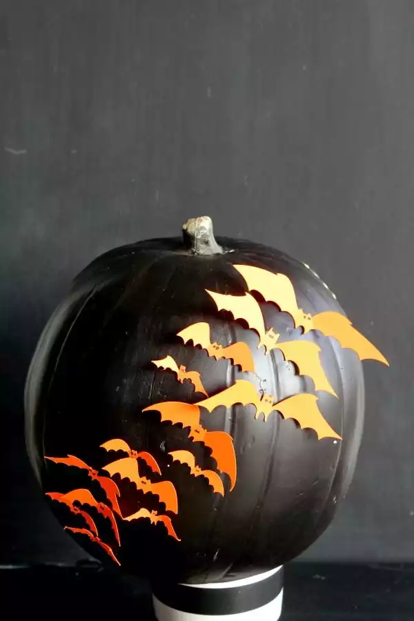 Bats decoupage pumpkin