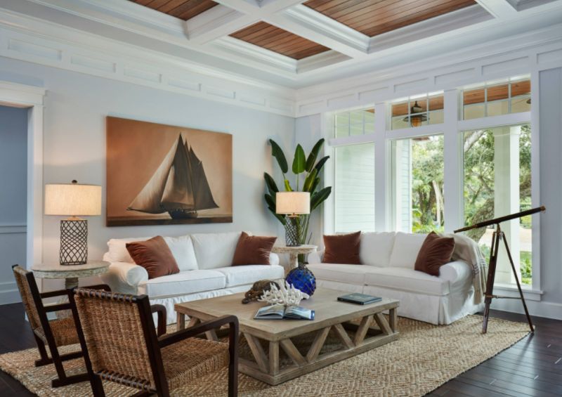 Beach Style Family Room