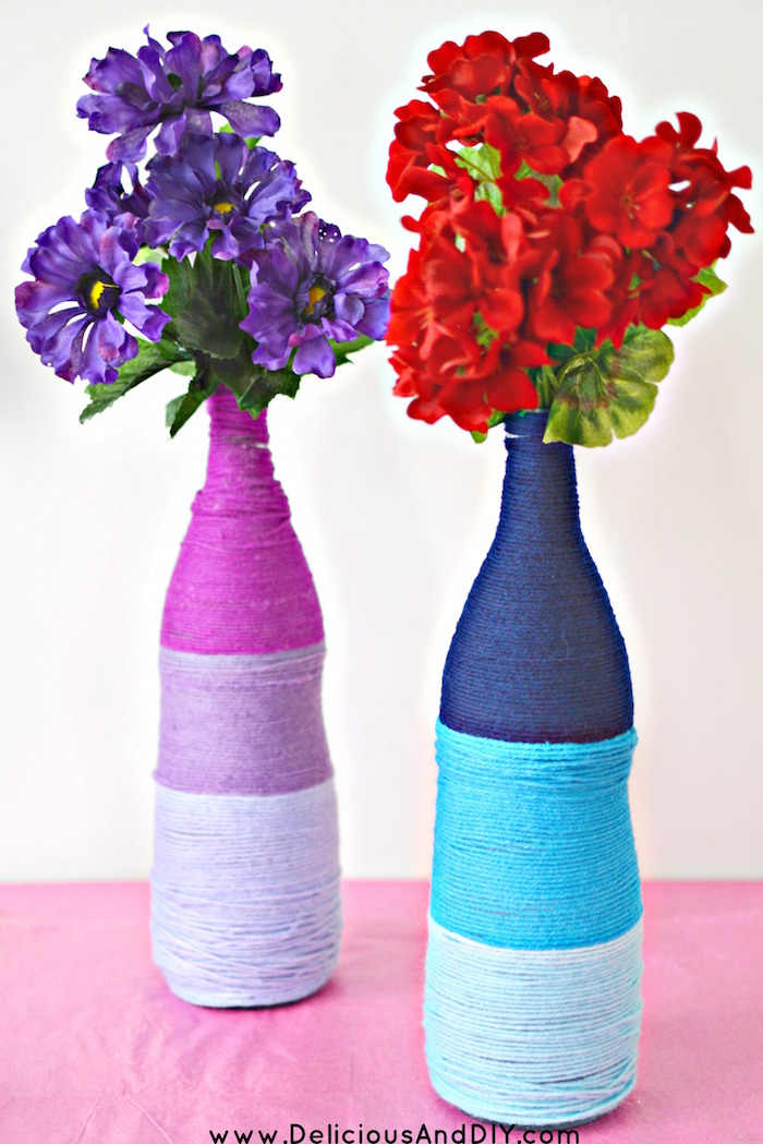 Beautiful and colorful yarn bottle