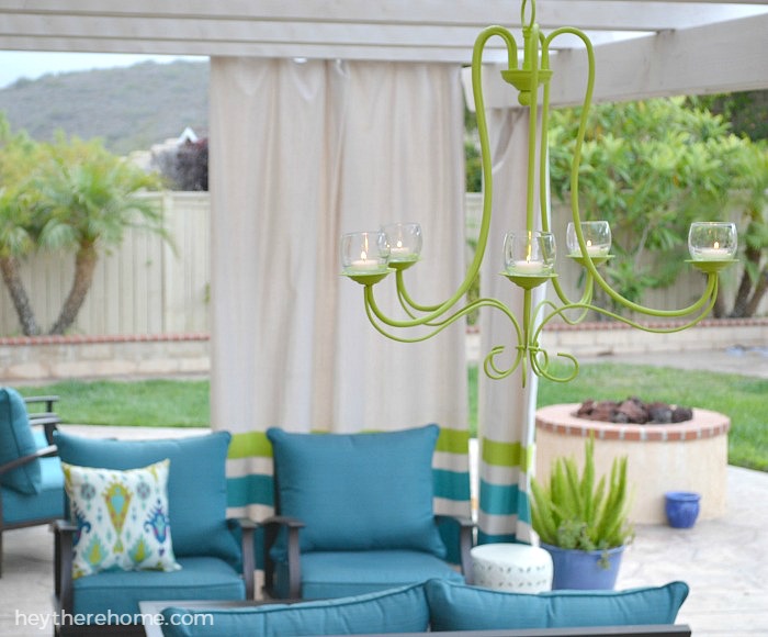 Beautiful green outdoor chandelier