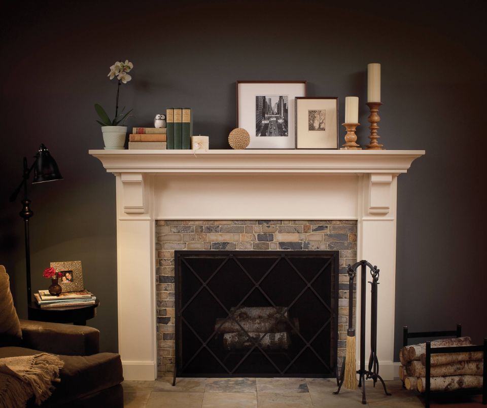 Beautiful organized fireplace mantel decor