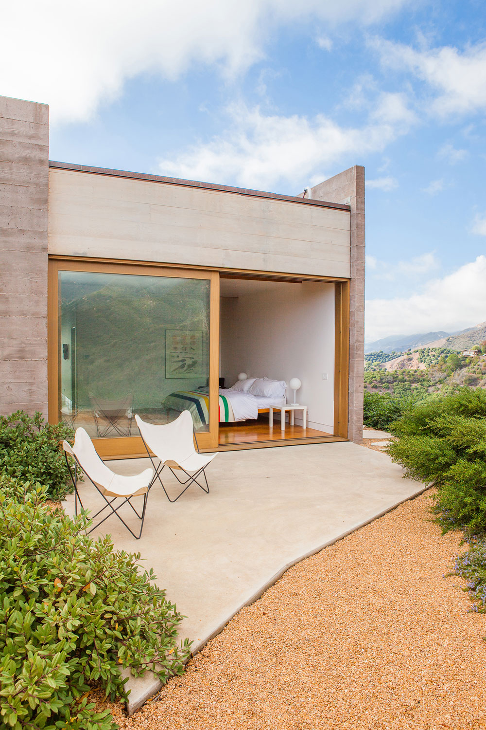 Bedroom concrete patio - Santa Barbara County house