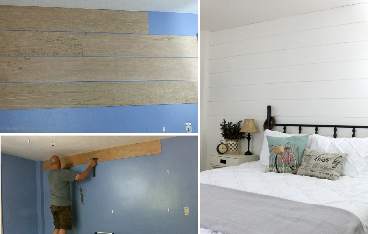 Bedroom simple and cheap shiplap walls