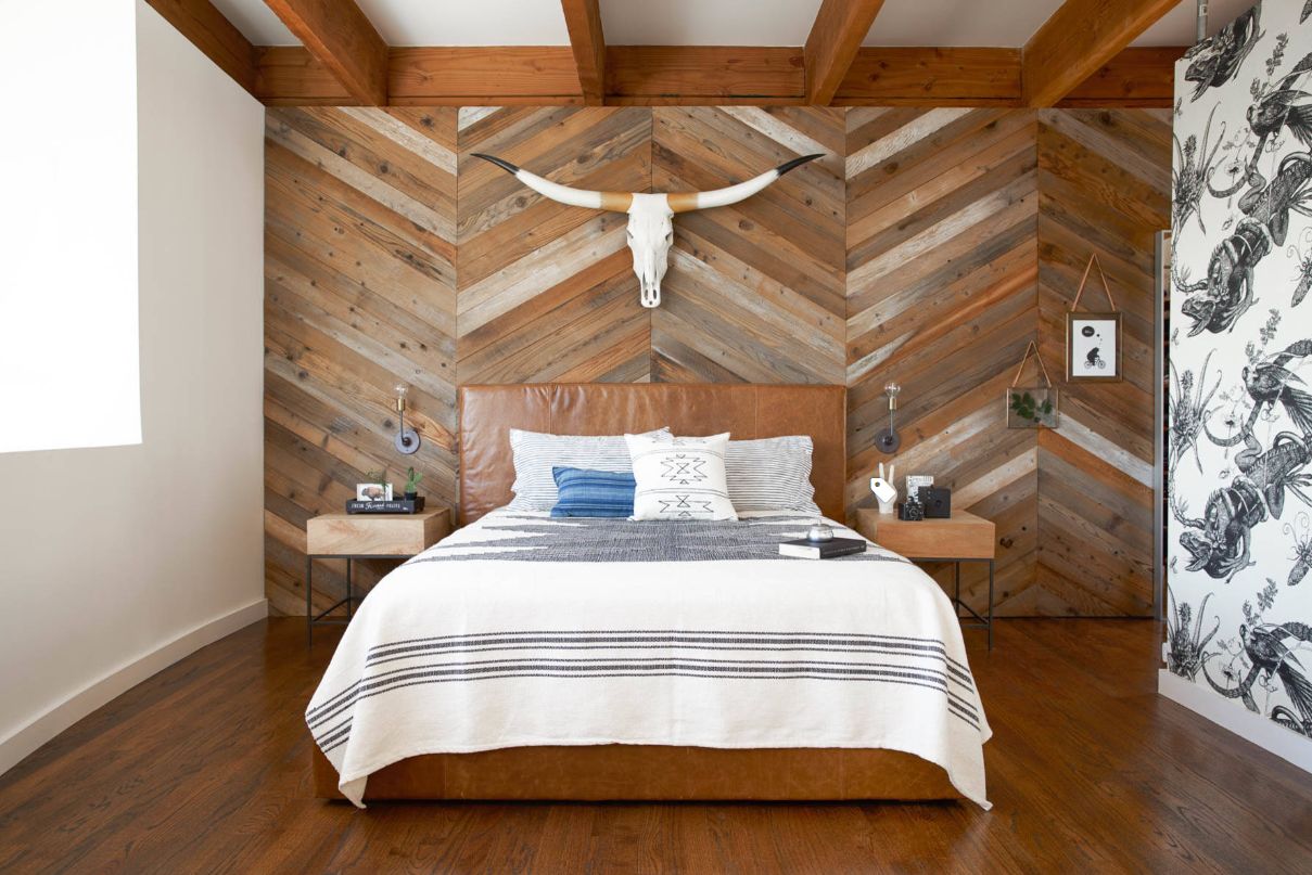 Herringbone accent wall