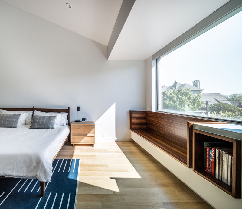 Bedroom window bench and storage