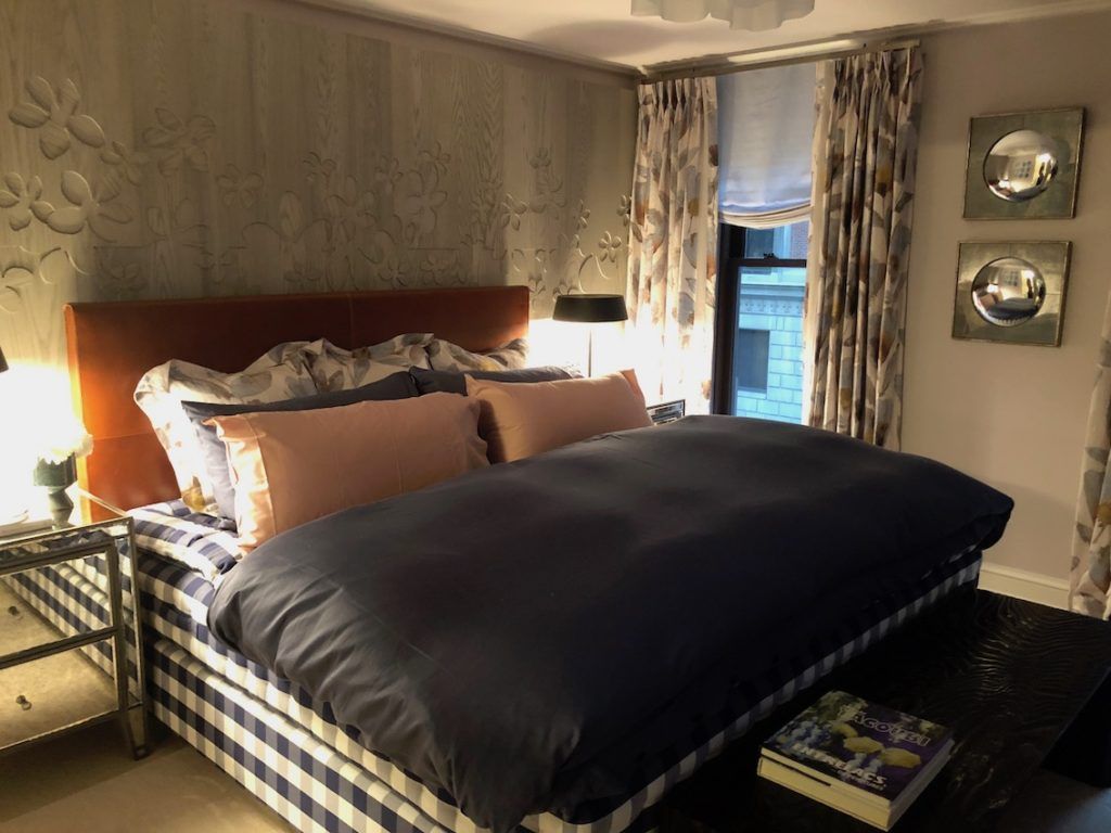 Bedroom with modern bedding sets