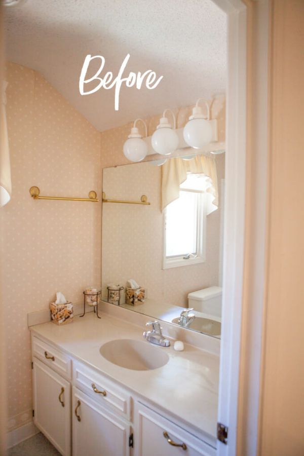 Before and After Bathroom makeover reveal