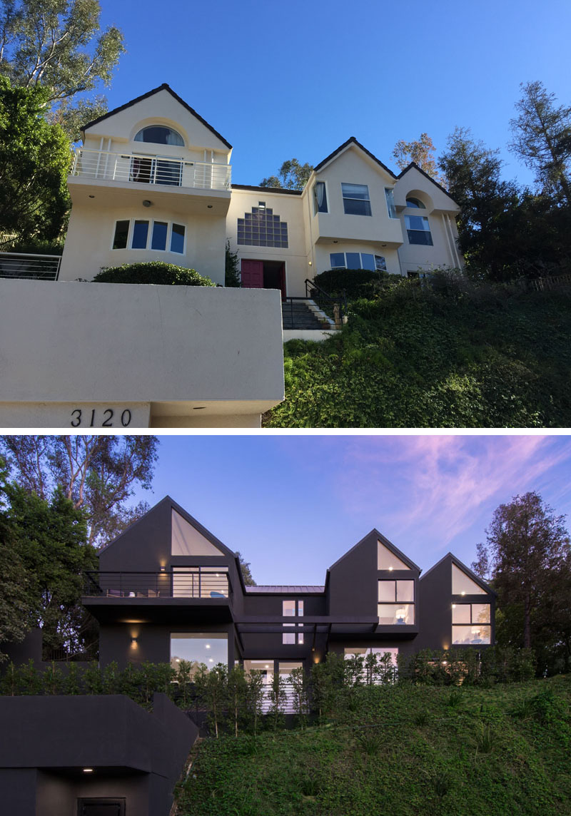 Before and after Hollyridge House Renovation By AUX Architecture