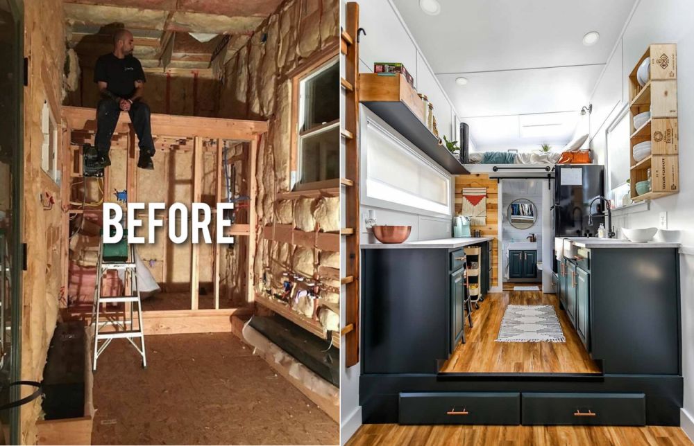 Before and after Mobile kitchen