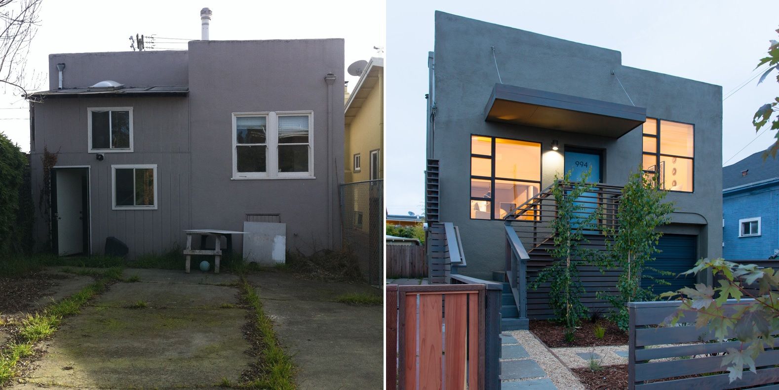 Before and after Oakland House Transformation