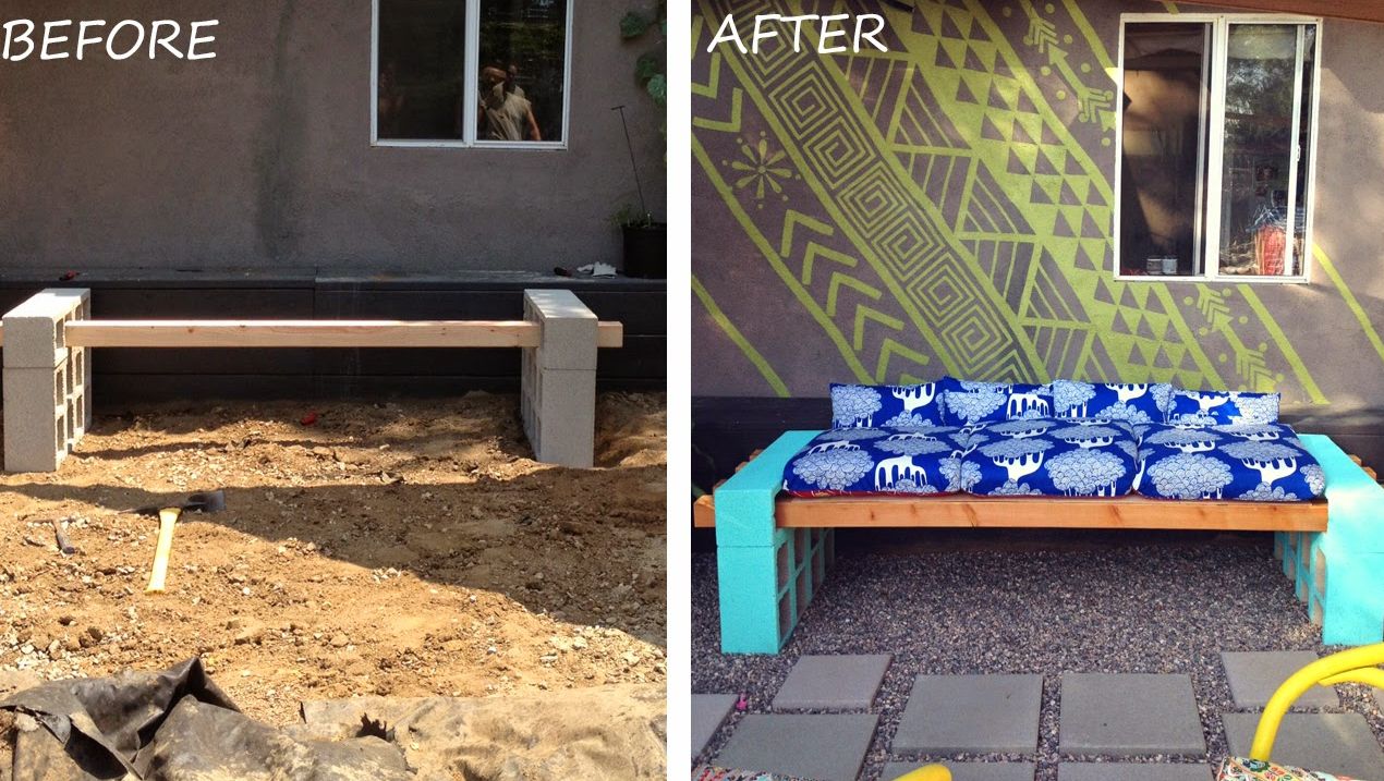 Before and after cinder bench