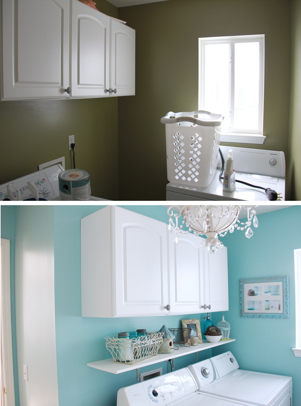 Before and after laundry room makeover